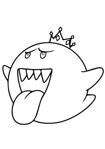 Mario Kart King Boo Coloring Page